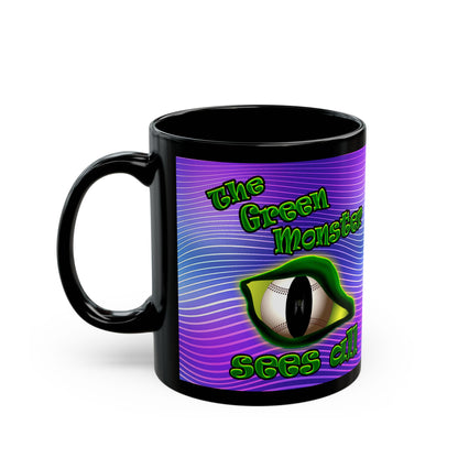 green monster - Black Mug (purple wave)