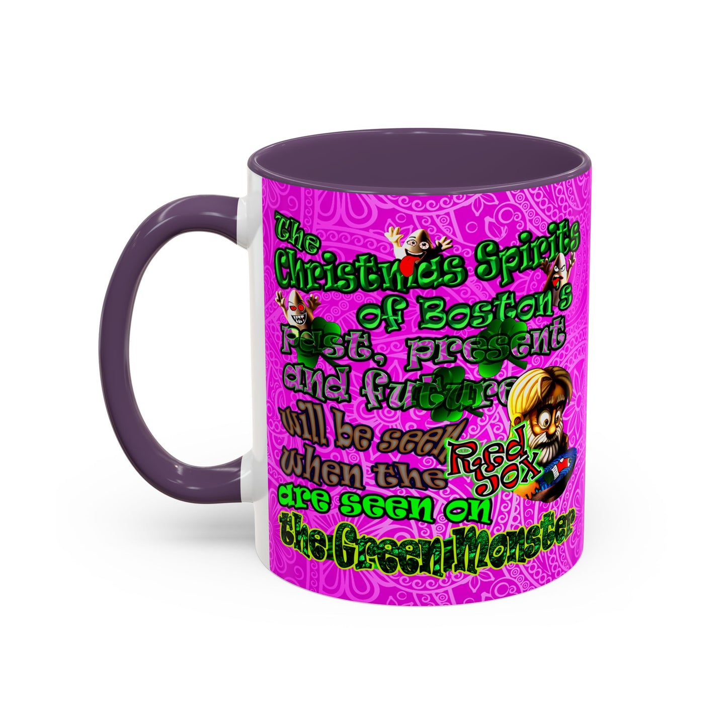 christmas spirits of boston - Accent Mug (pink swirl)