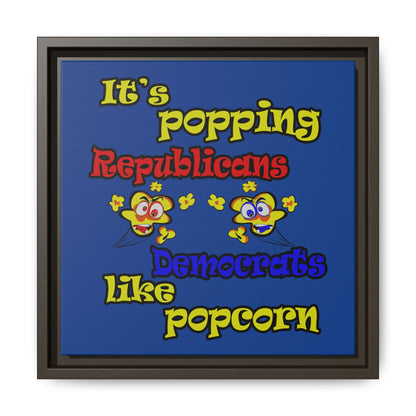 popping like popcorn - framed canvas art (dark blue)