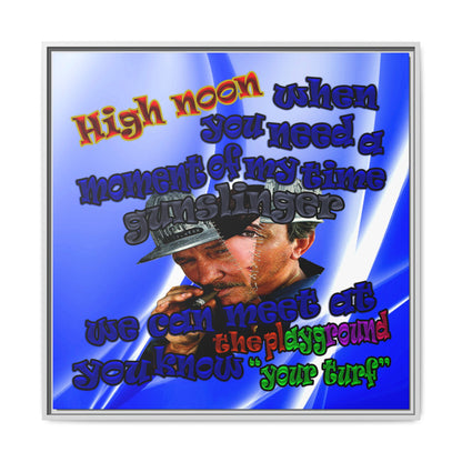 high noon - framed canvas art (blue-white wave)