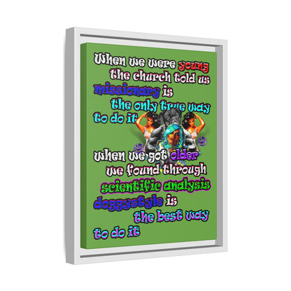 doggystyle - framed canvas art (green)