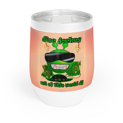 disc jockey - Chill Wine Tumbler (yellow-orange wave)