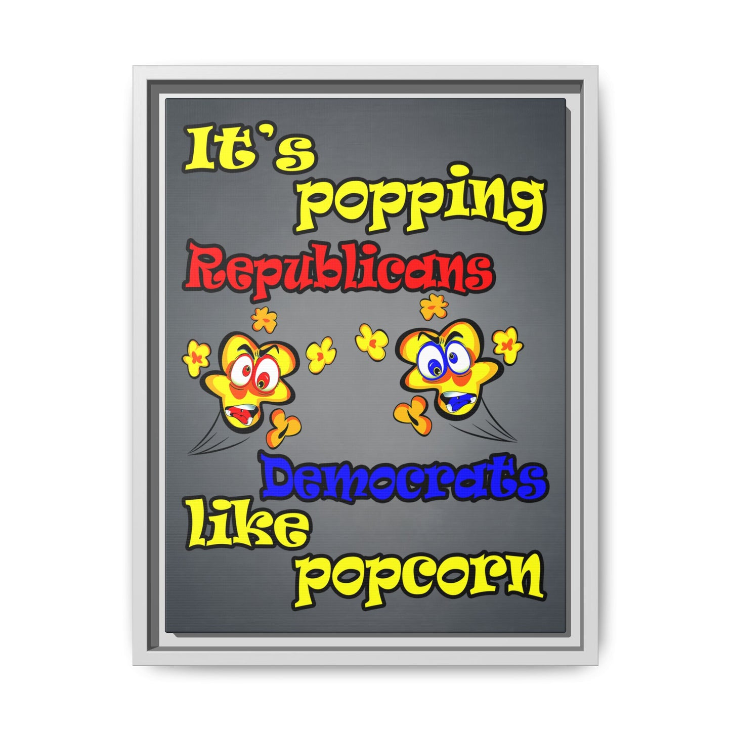 popping like popcorn - framed canvas art (grey-light grey)