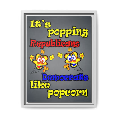 popping like popcorn - framed canvas art (grey-light grey)