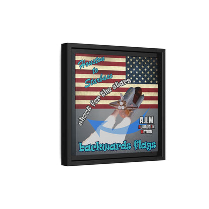 shoot for the stars - framed canvas art (grey-light grey)