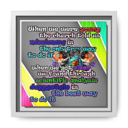 doggystyle - framed canvas art (rainbow split)