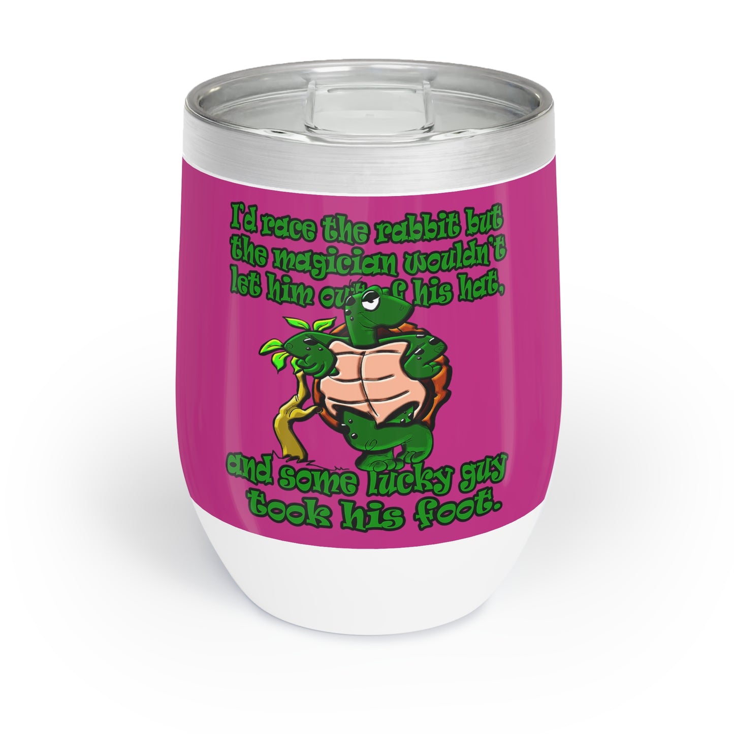 turtle race - Chill Wine Tumbler (pink)
