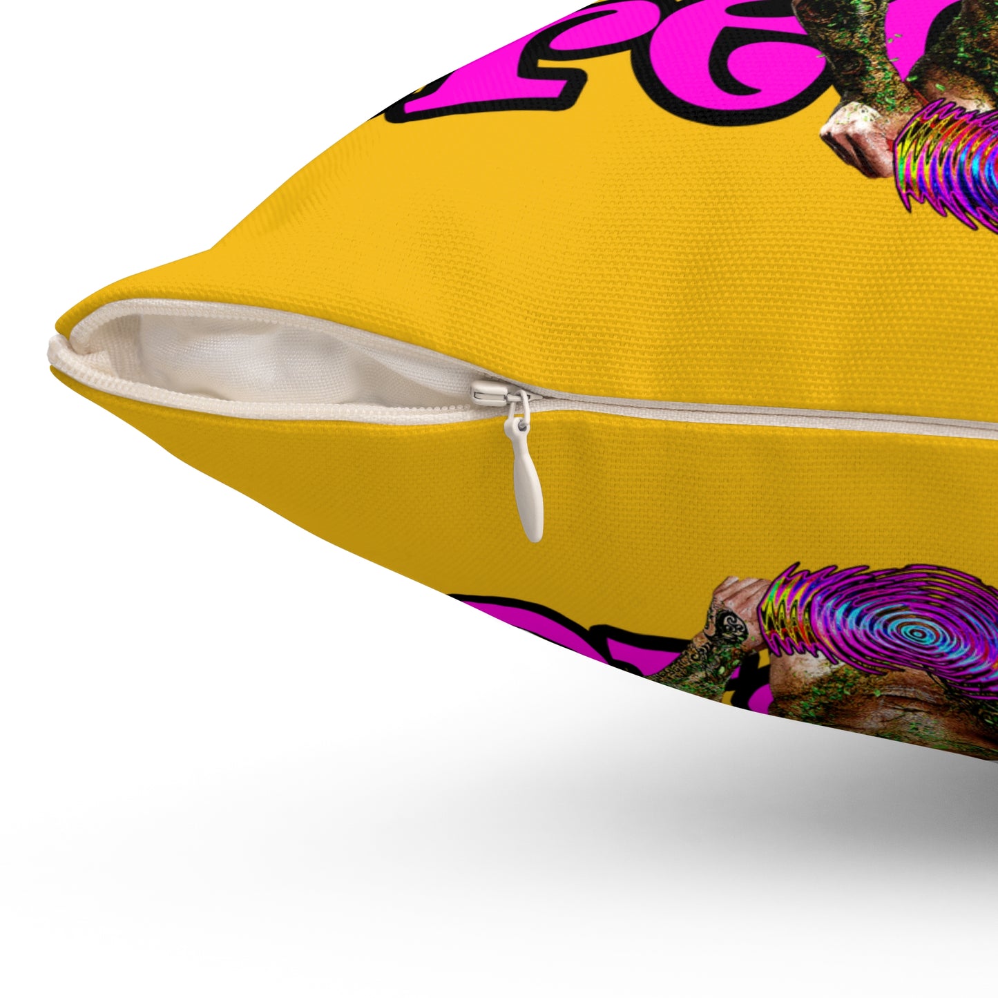 hoes b4 bros - Spun Polyester Square Pillow - (yellow)