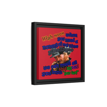 high noon - framed canvas art (dark red)