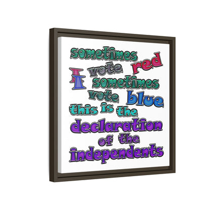 declaration of the independents - framed canvas art (white)
