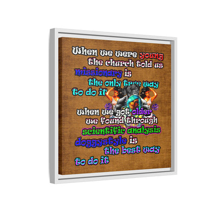doggystyle - framed canvas art (brown papyrus)