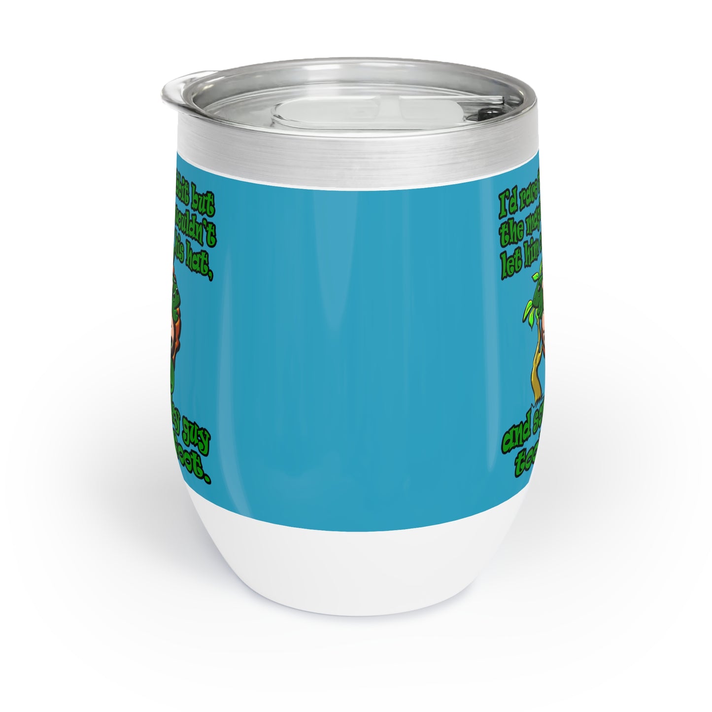 turtle race - Chill Wine Tumbler (turquoise)