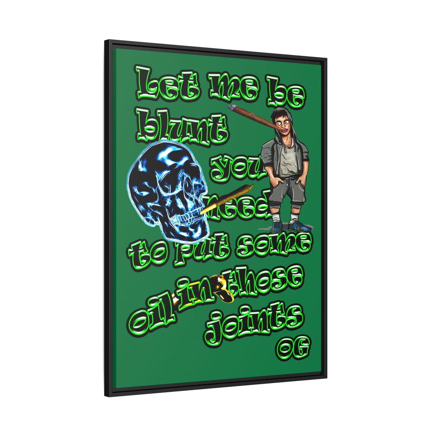 og - framed canvas art (dark green)