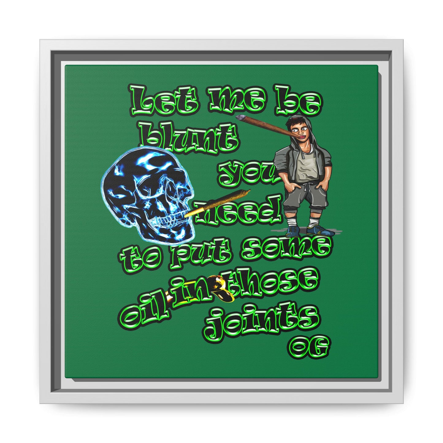 og - framed canvas art (dark green)