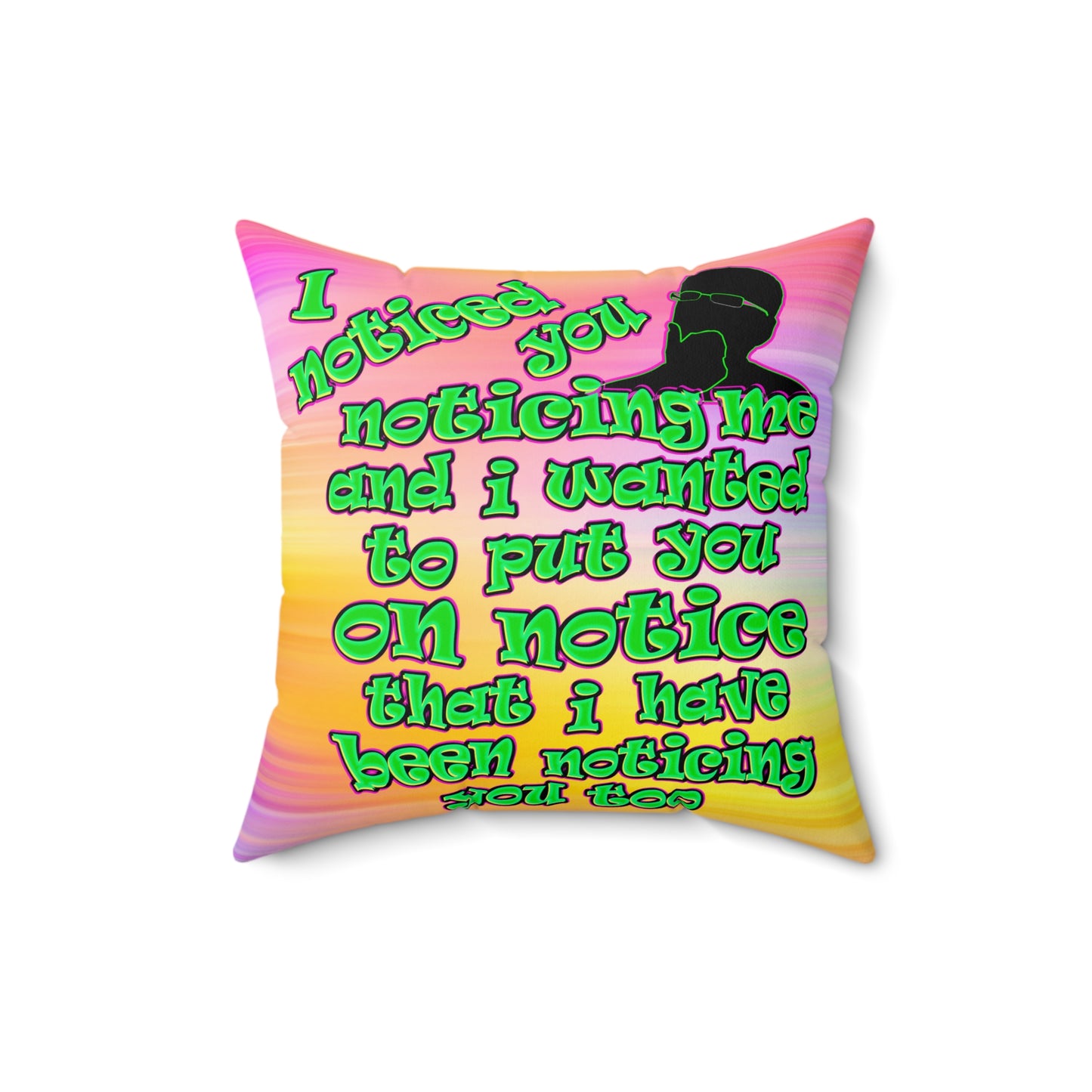 noticed you noticing - Faux Suede Square Pillow - (color blur)