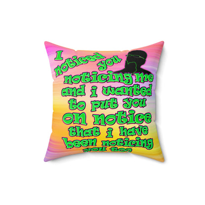 noticed you noticing - Faux Suede Square Pillow - (color blur)