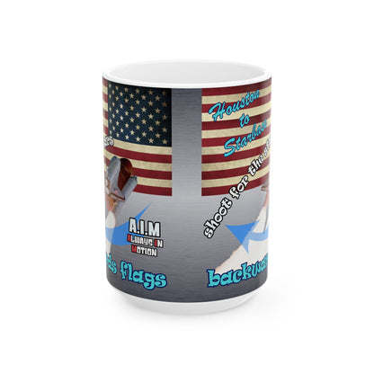 shoot for the stars - White Mug (brushed nickel)
