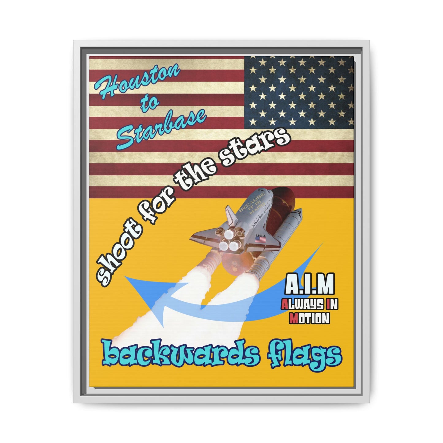 shoot for the stars - framed canvas art (yellow)