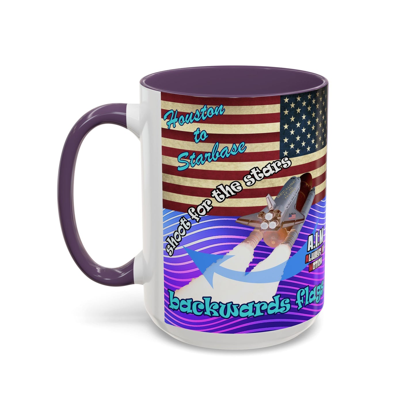 shoot for the stars - Accent Mug (purple wave)