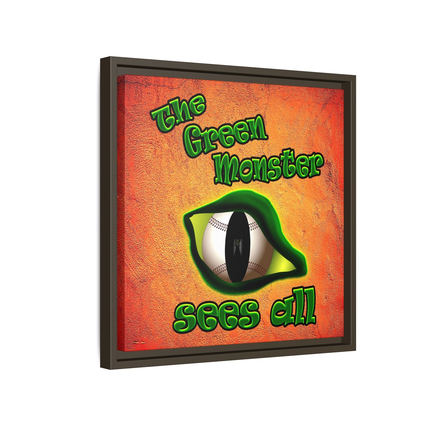 green monster - framed canvas art (burnt orange)