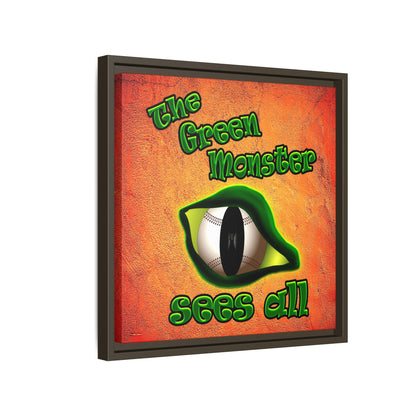 green monster - framed canvas art (burnt orange)