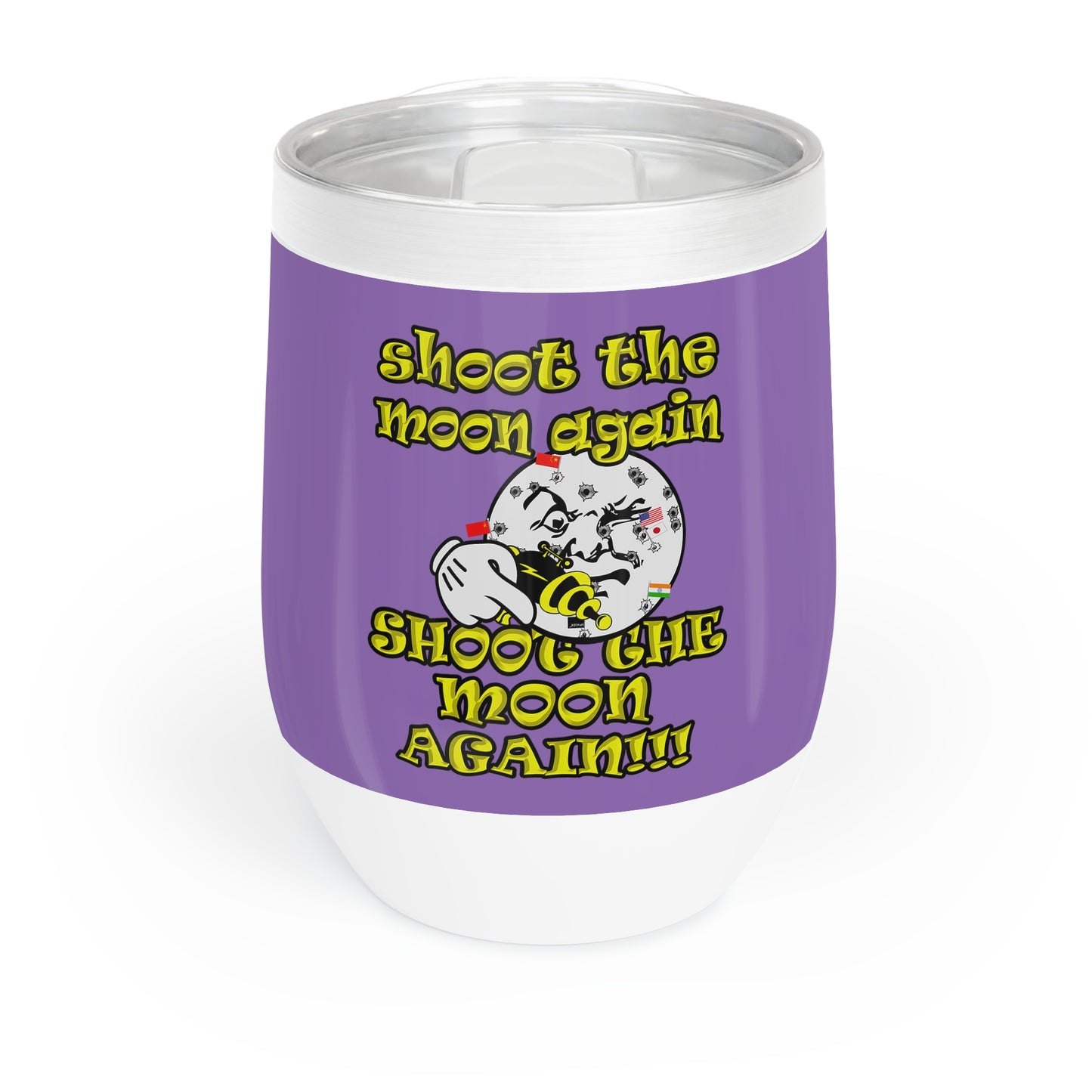 shoot the moon again - Chill Wine Tumbler (light purple)