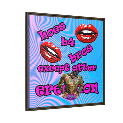 hoes b4 bros - framed canvas art (light blue-purple wave)