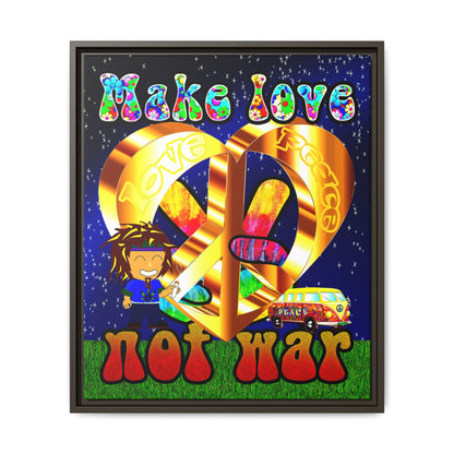 love peace - framed canvas art ('snoops' background)