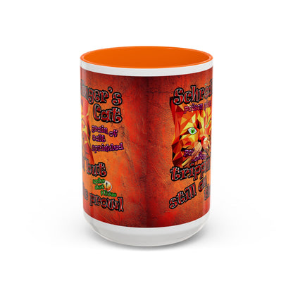 schrodinger's cat - Accent Mug (burnt orange)