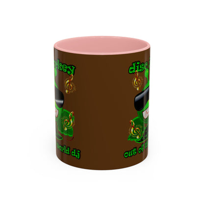 disc jockey - Accent Mug (brown)