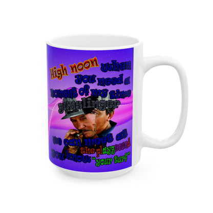 high noon - White Mug (purple-pink wave)