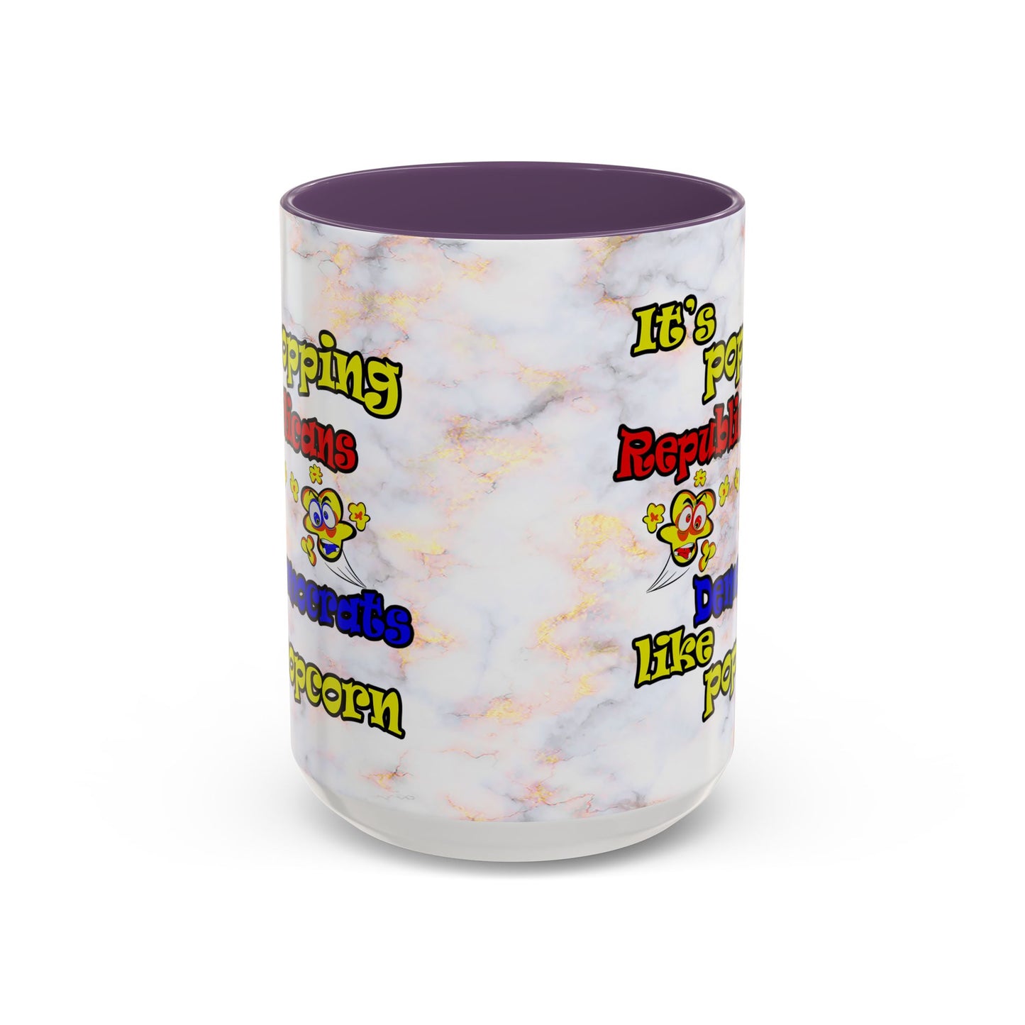 popping like popcorn - Accent Mug (white marble)