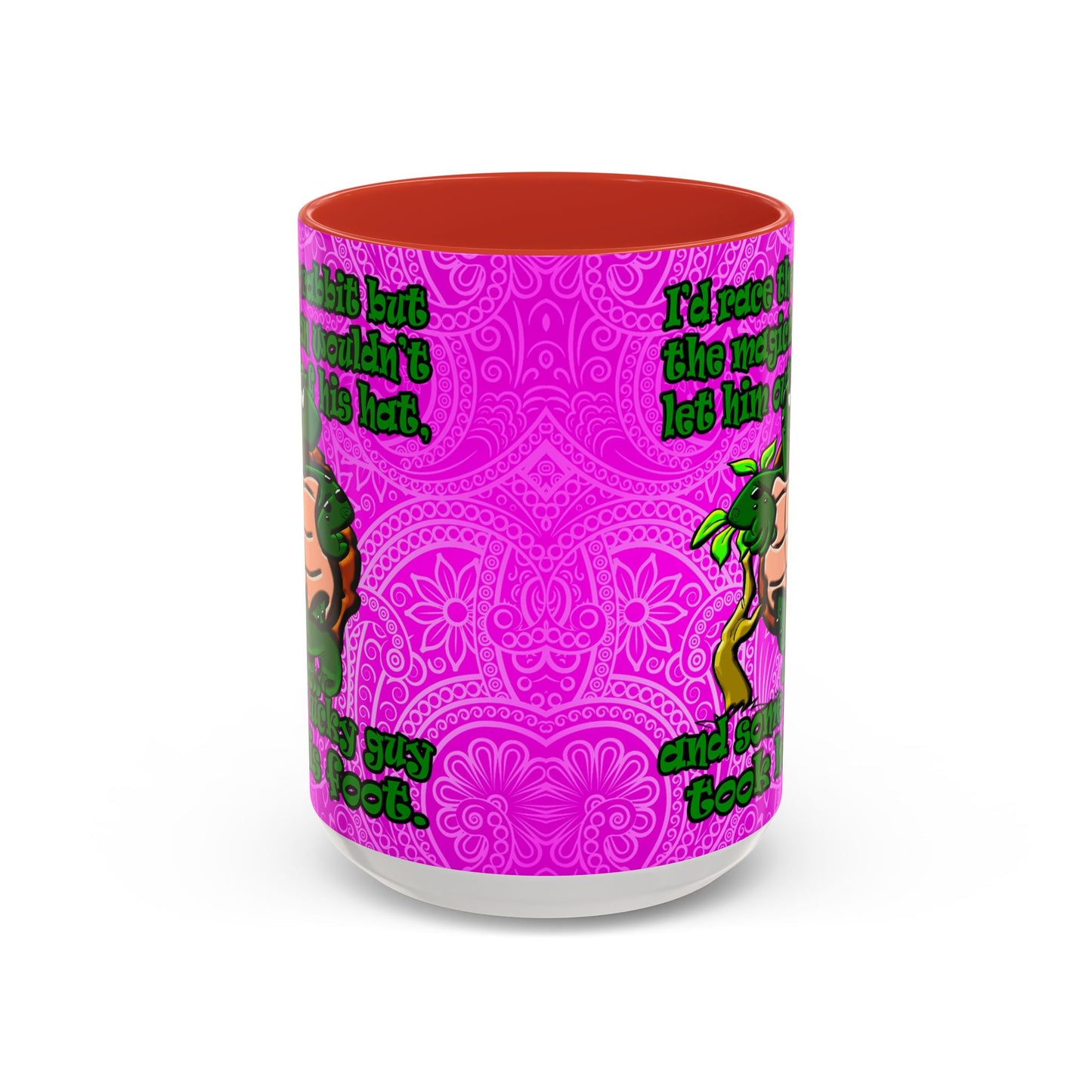 turtle race - Accent Mug (pink swirl)