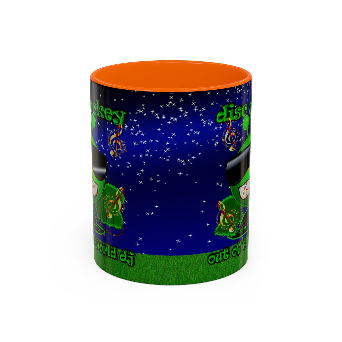 disc jockey - Accent Mug ('snoops' background)