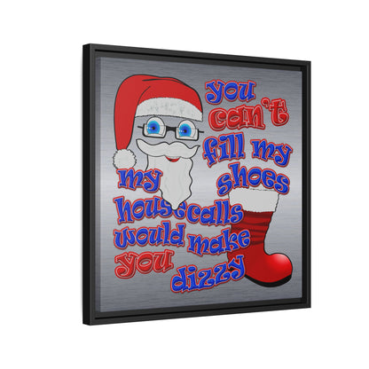 santa's shoes - framed canvas art (brushed nickel)