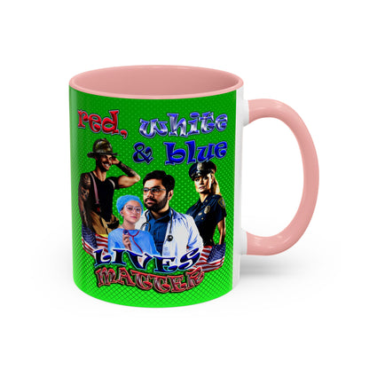 rw&b lives matter - Accent Mug (logo green)