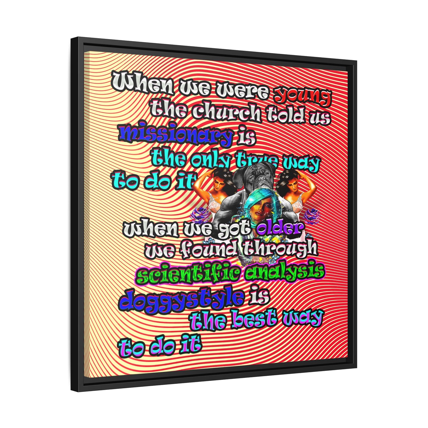 doggystyle - framed canvas art (yellow-orange wave)