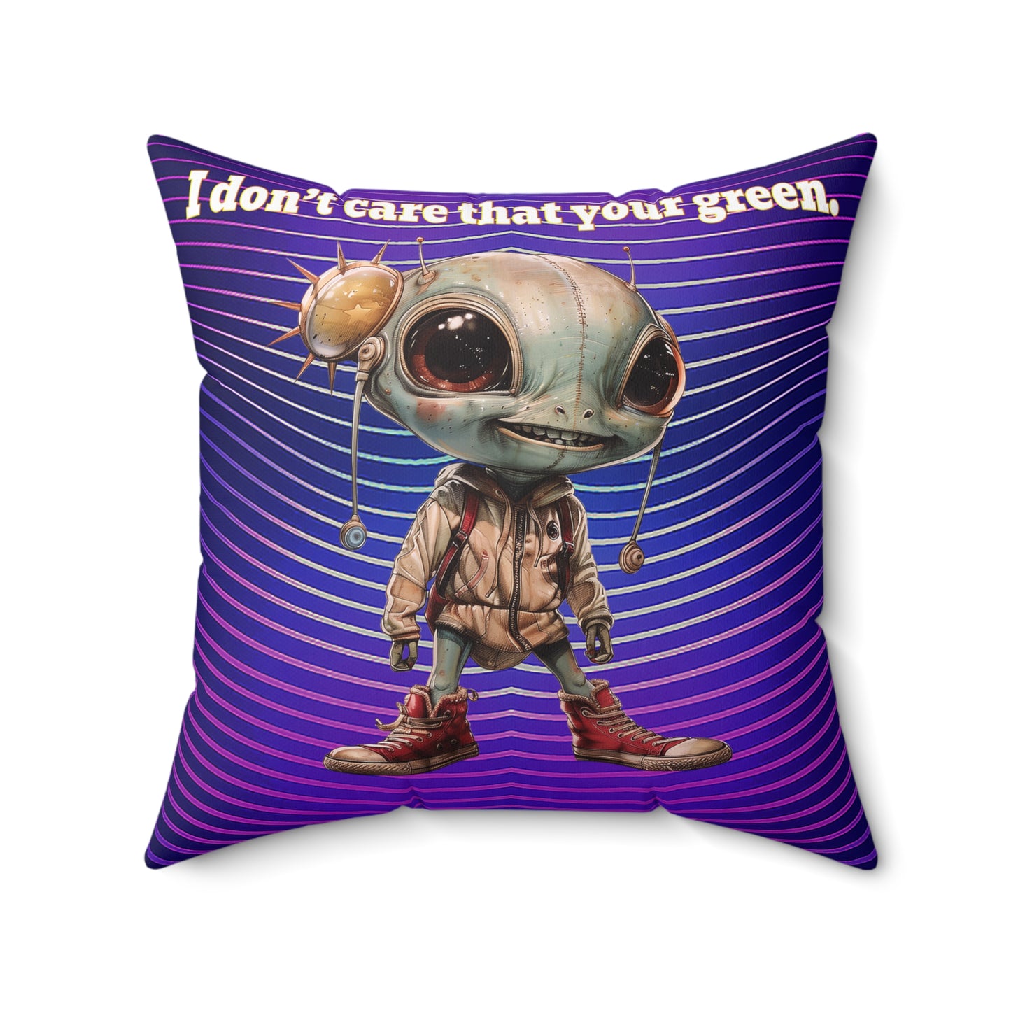 I don't care that your grey - Spun Polyester Square Pillow - (purple wave)