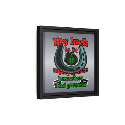 my luck - framed canvas art (brushed nickel)