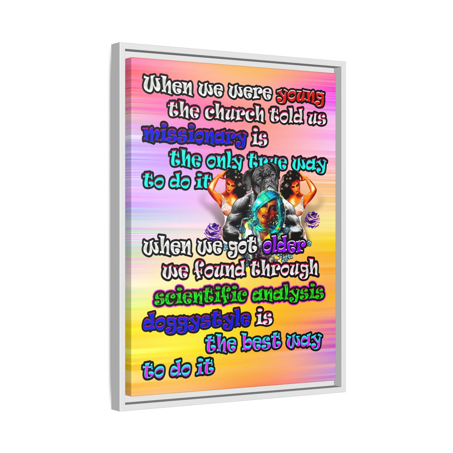 doggystyle - framed canvas art (color blur)