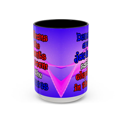 donkeys and elephants - Accent Mug (purple-pink wave)