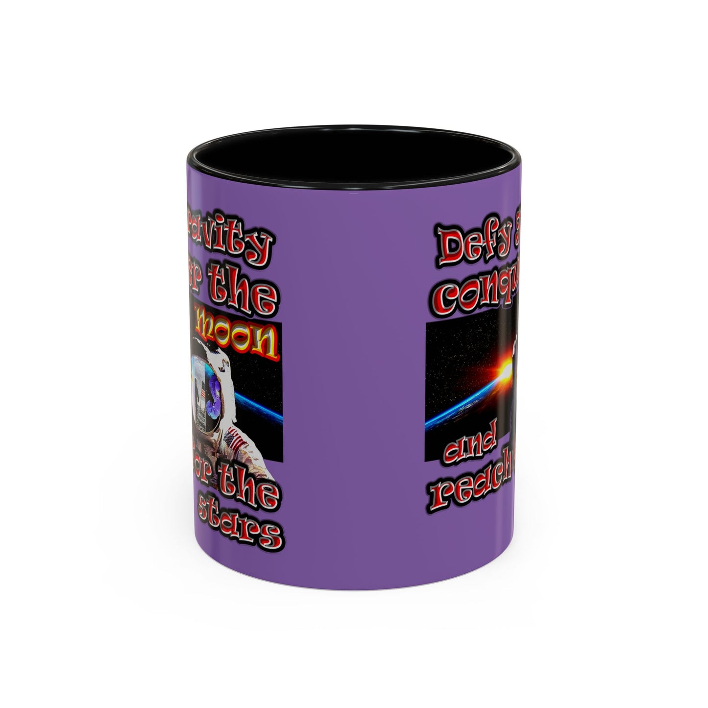 defy conquer reach - Accent Mug (light purple)