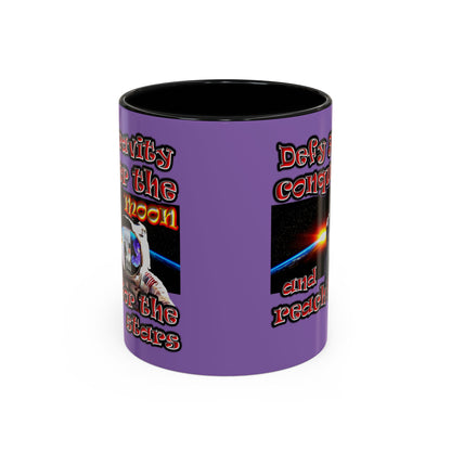 defy conquer reach - Accent Mug (light purple)