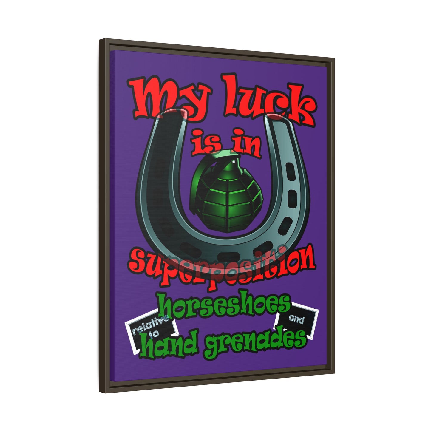 my luck - framed canvas art (purple)