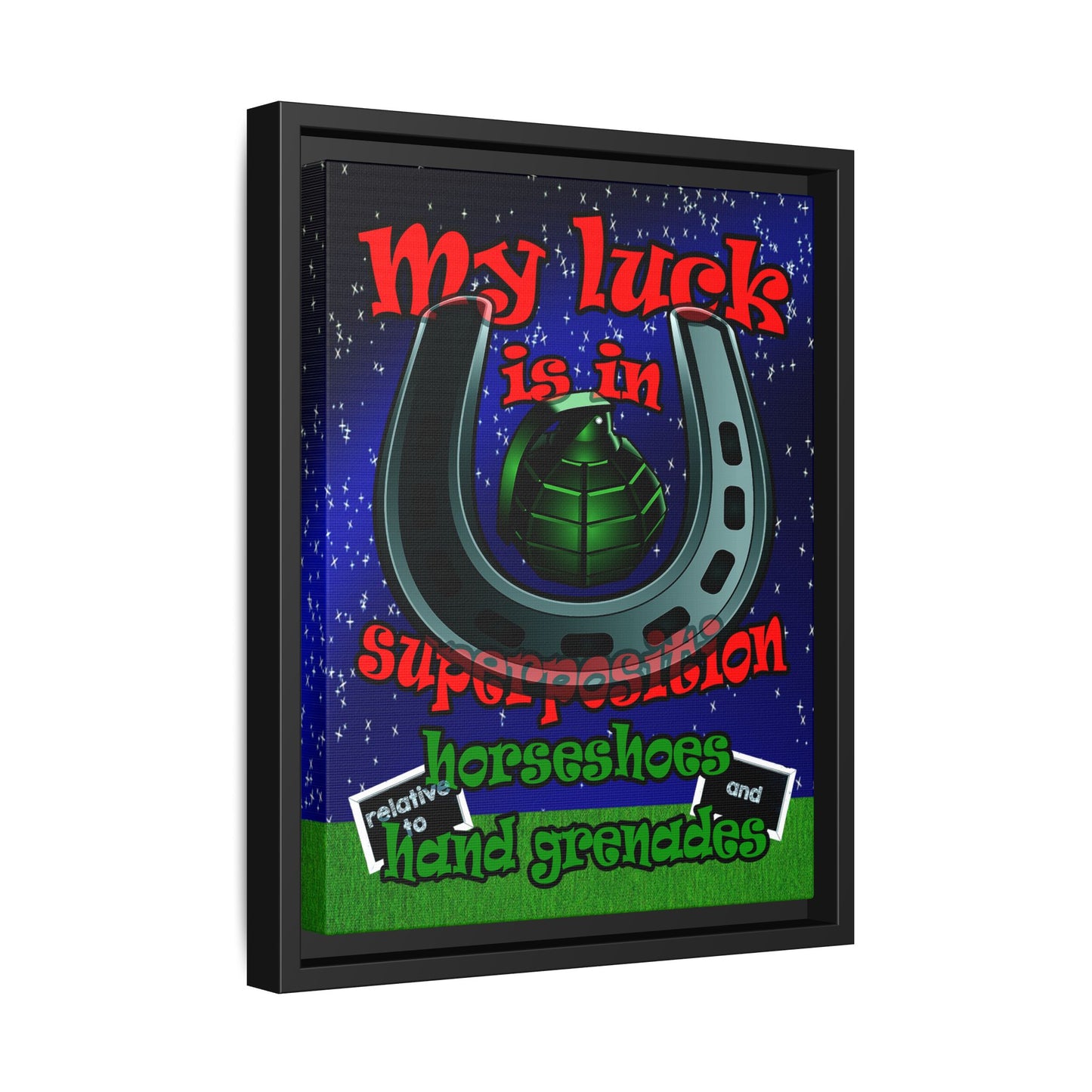 my luck - framed canvas art ('snoops' background)