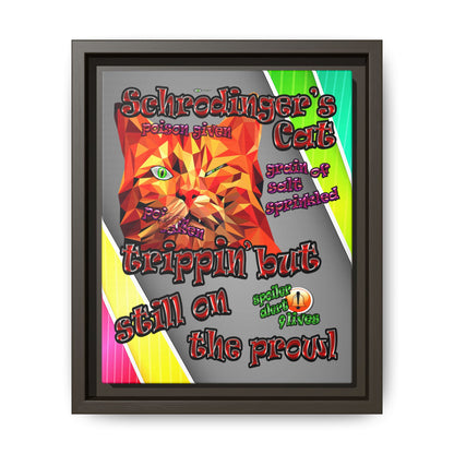 schrodinger's cat - framed canvas art (rainbow split)