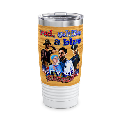 rw&b lives matter - Ringneck Tumbler, 20oz (butterscotch wood finish)