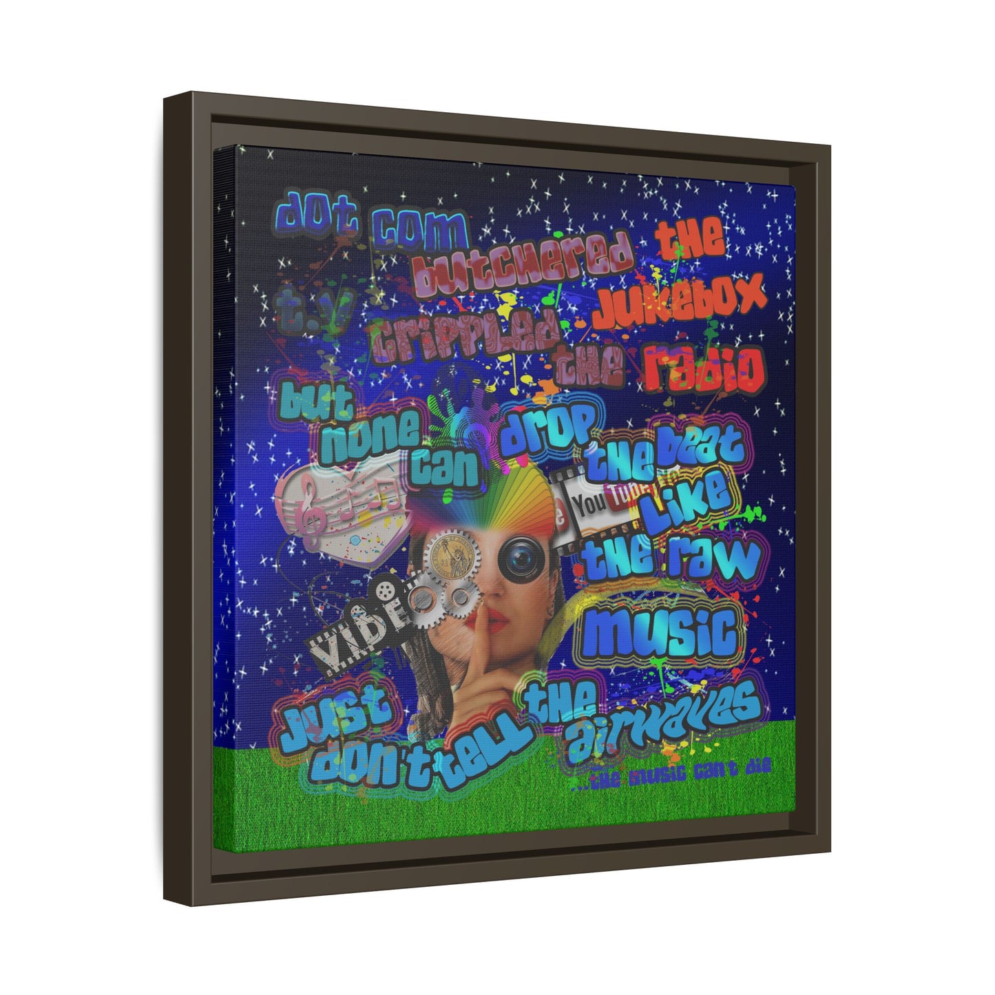 drop the beat - framed canvas art ('snoops' background)