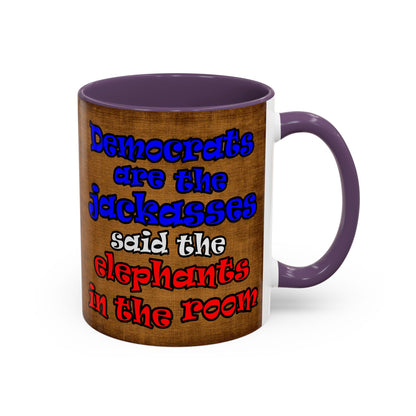 donkeys and elephants - Accent Mug (brown papyrus)