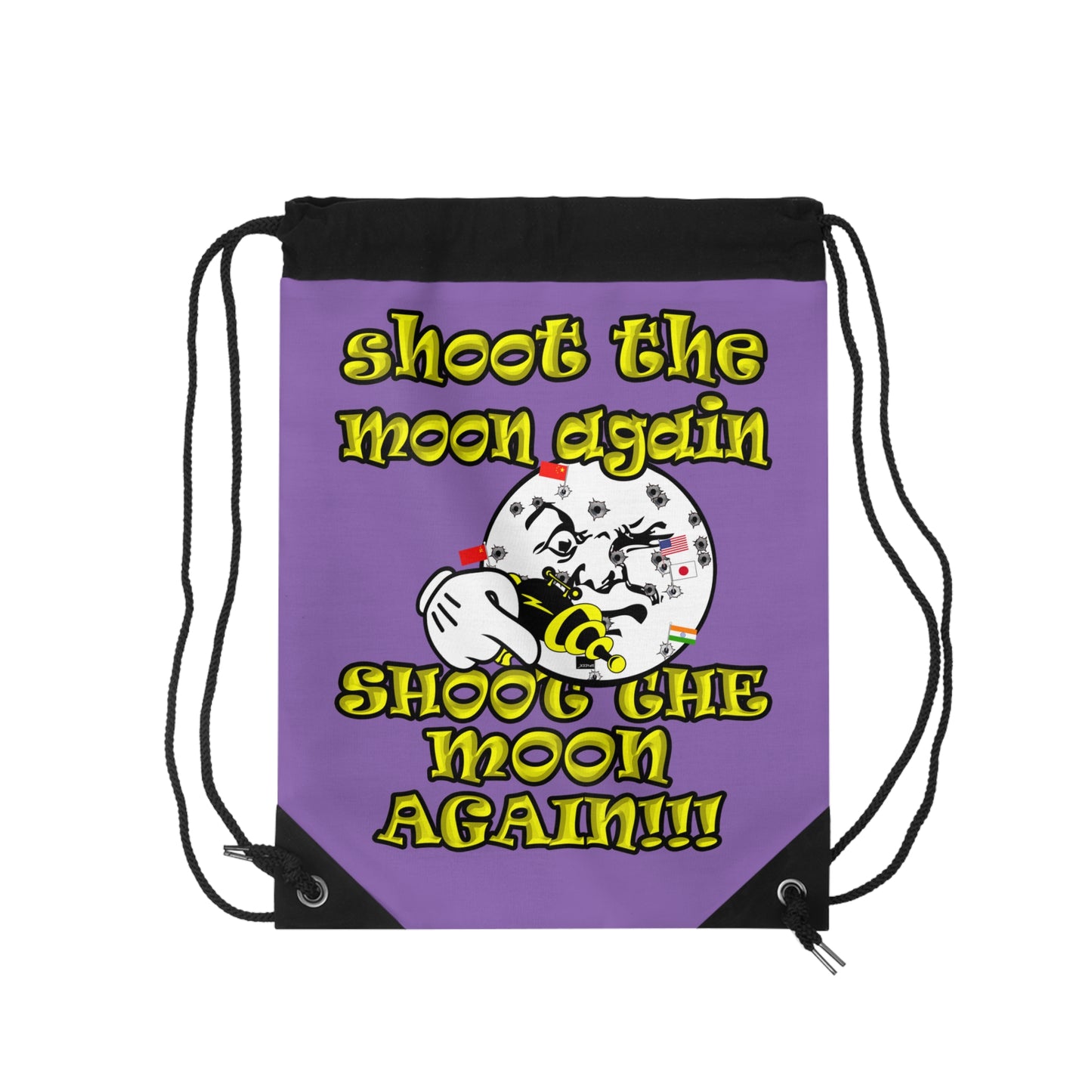 shoot the moon again - Drawstring Bag (light purple)